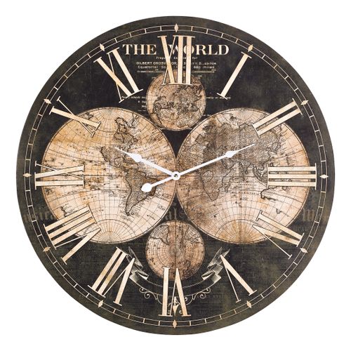 Horloge D.60 cm MAP Noir / Doré vue de face