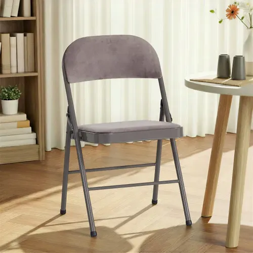 Chaise pliante SOREN gris vue d'ambiance 1