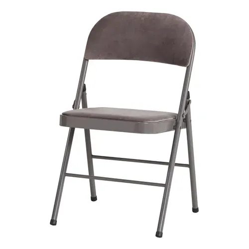 Chaise pliante SOREN gris vue de profil