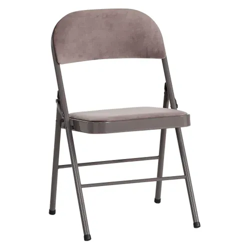 Chaise pliante SOREN gris vue 3/4