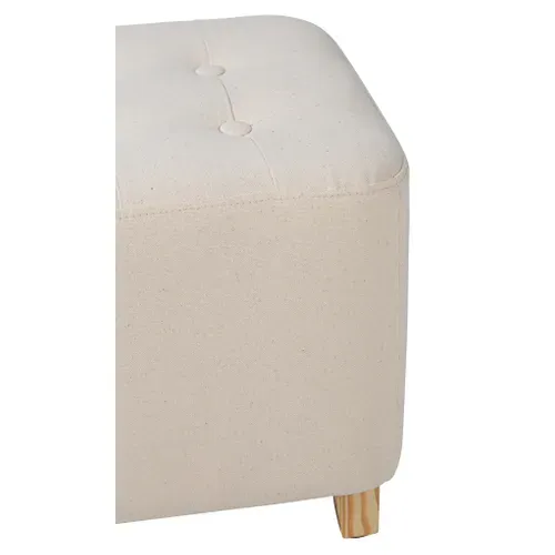 Pouf H. 35 cm CHARME Ecru ou gris vue accessoires