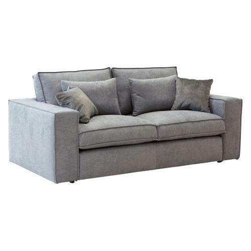 Canapé 2 places CLOUD grey et steel vue de profil