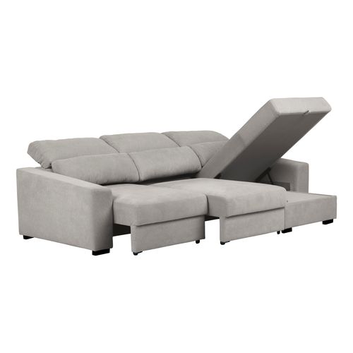 Canapé d'angle méridienne REYNOLDS tissu Berlin grège