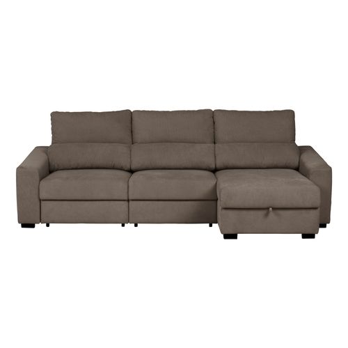 Canapé d'angle méridienne REYNOLDS tissu Berlin marron