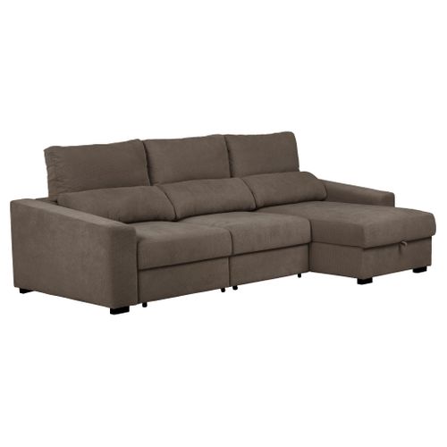 Canapé d'angle méridienne REYNOLDS tissu Berlin marron