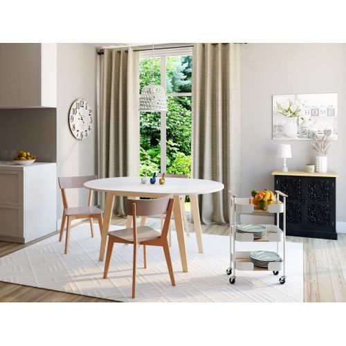 Desserte 3 tablettes WALDY Blanc