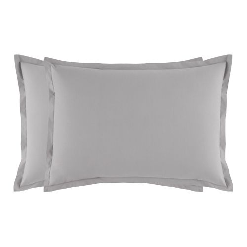 2 taies d'oreillers 50x75 cm DREAMEA CAMILLE gris vue de face