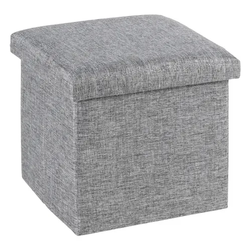 Pouf L. 35 - l. 35 - H.35 cm ESTRELLIA Gris vue 3/4
