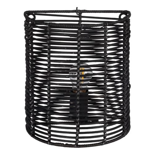 Applique rotin H. 25 cm TENET Noire vue de face