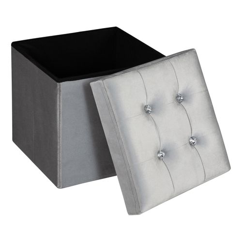 Pouf pliable H. 35 cm DIAMANT Gris