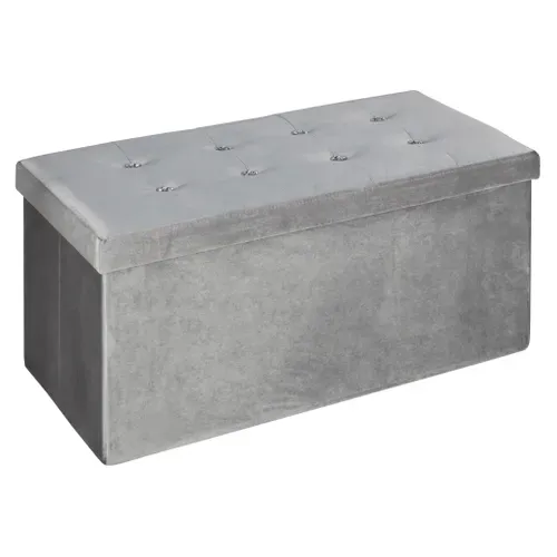 Banc coffre L. 76 - H 38 cm DIAMANT Gris vue 3/4