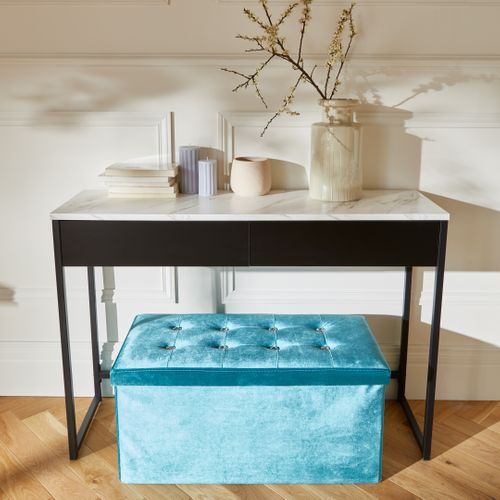 Banc coffre L. 76 - H 38 cm DIAMANT Bleu