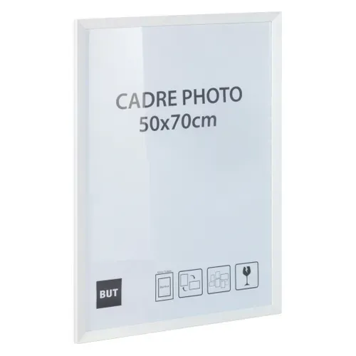 Cadre photo 50x70 cm  Blanc vue 3/4