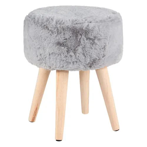 Pouf H. 40 cm JACOB Gris vue 3/4