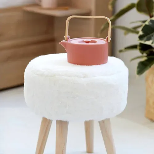 Pouf H. 40 cm JACOB Blanc vue d'ambiance 1