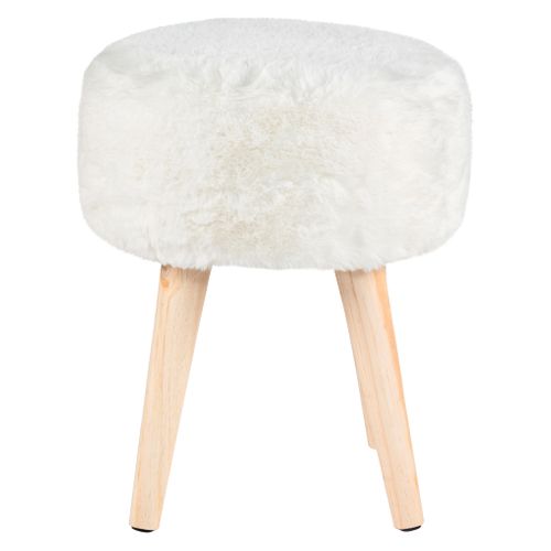 Pouf H. 40 cm JACOB Blanc vue de face