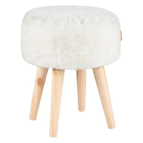 Pouf H. 40 cm JACOB Blanc vue 3/4