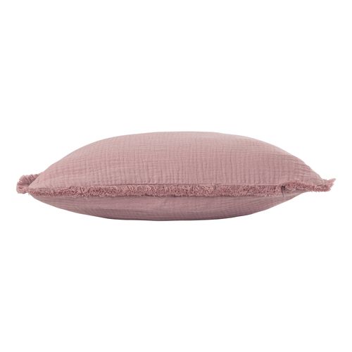 Coussin 40x40 cm ZELINE Rose vue de profil