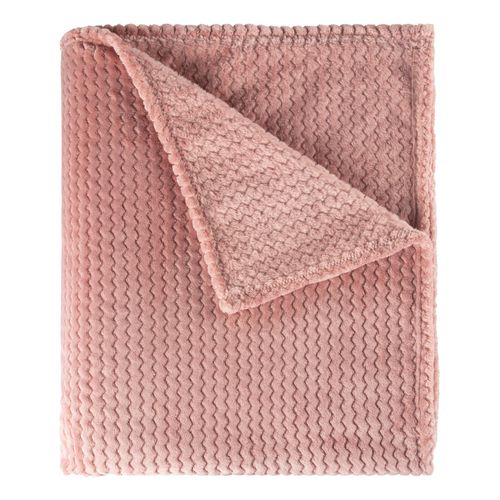 Plaid 130x170 cm ZIGGY Rose vue de face