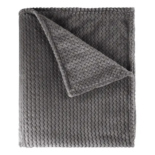 Plaid 220x240 cm ZIGGY Gris vue de face