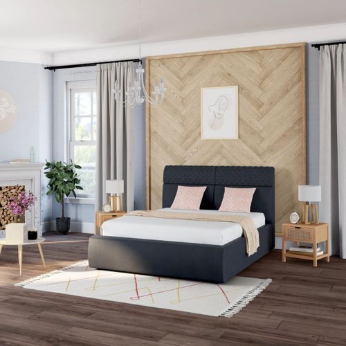 Plaid 220x240 cm ZIGGY Beige vue d'ambiance 1