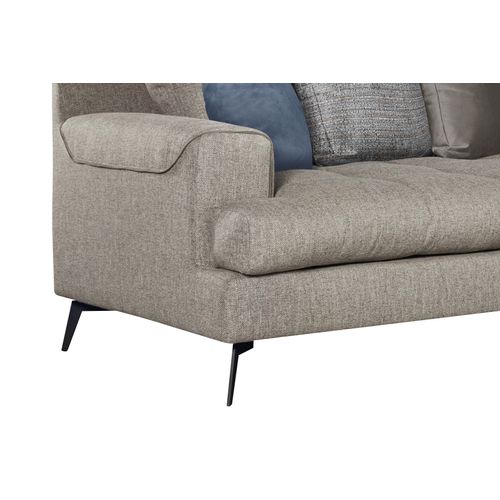 Canapé d'angle fixe droit GIMINI tissu taupe
