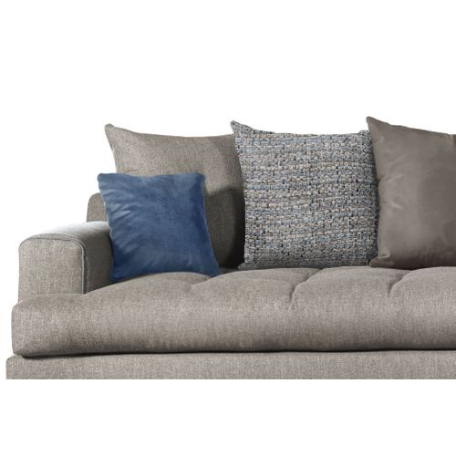 Canapé d'angle fixe droit GIMINI tissu taupe