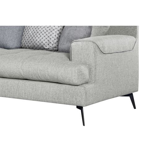 Canapé d'angle fixe gauche GIMINI tissu gris clair