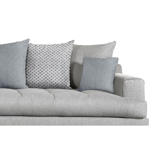 Canapé d'angle fixe gauche GIMINI tissu gris clair