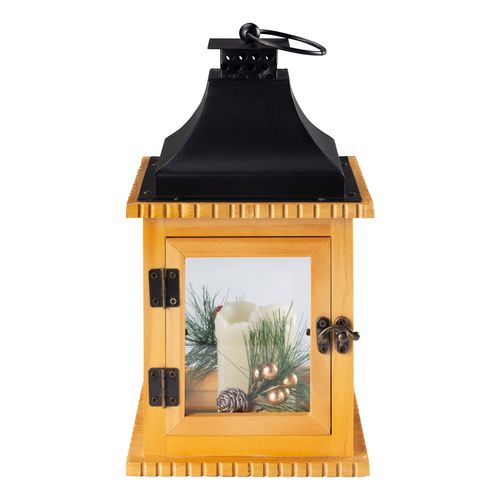 Lanterne Noël LED H. 26,5 cm  Naturel vue de face