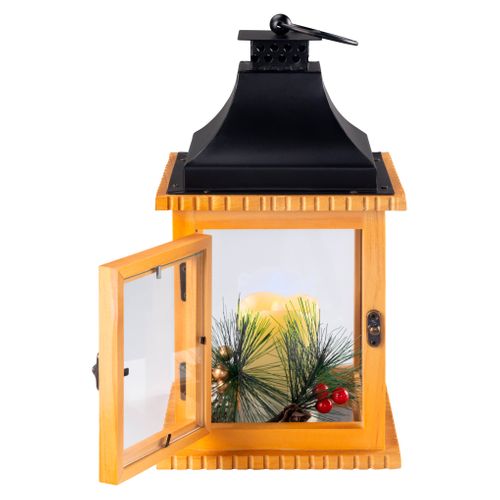 Lanterne Noël LED H. 26,5 cm  Naturel vue 3/4