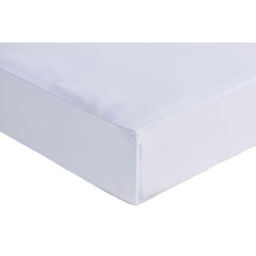 Drap housse blanc 90x190 cm DREAMEA Victor vue de face