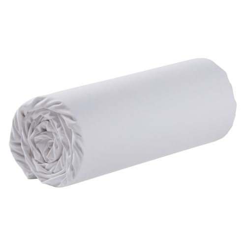 Drap housse blanc 90x190 cm DREAMEA Victor vue 3/4