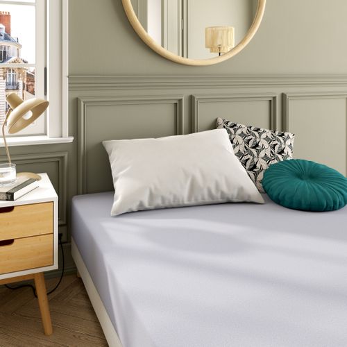 Drap housse gris 160X200 cm DREAMEA Victor