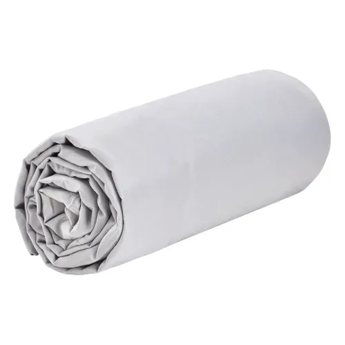 Drap housse gris 160X200 cm DREAMEA Victor vue 3/4