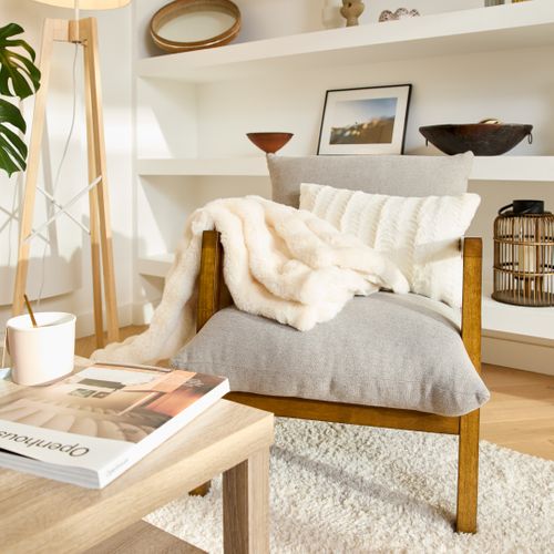 Coussin 30x50 cm ARTIC Blanc vue d'ambiance 1