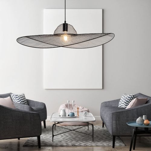 Suspension XL Ø 80 cm MADISON Noire vue d'ambiance 1