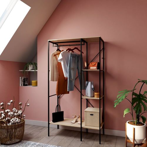 Penderie TRENDY 2 Noir et naturel