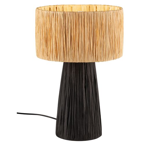 Lampe à poser raphia H.42,5 cm UMI Noire et naturelle