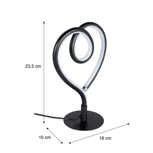 Lampe cur LED H. 23,5 cm VALENTINE Noire