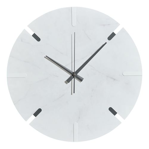Horloge effet marbre Ø 35 cm URIAH Blanc vue de face