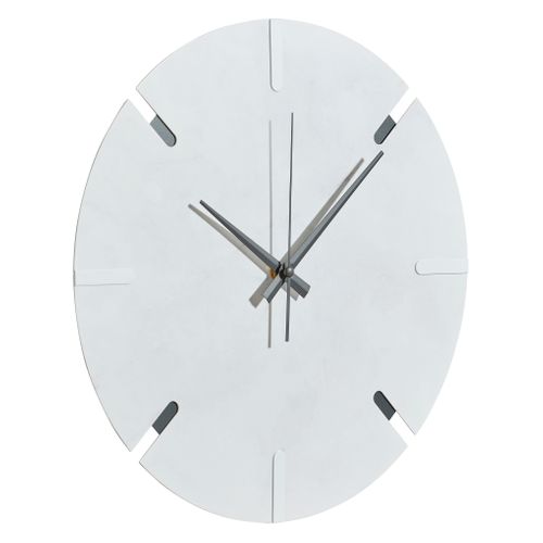 Horloge effet marbre Ø 35 cm URIAH Blanc vue 3/4