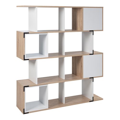 Bibliothèque JULIETTE 3 imiitation chêne sonoma blanc