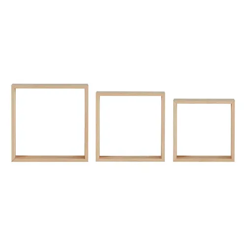Etagère carré set de 3 MELIE Naturel vue de face