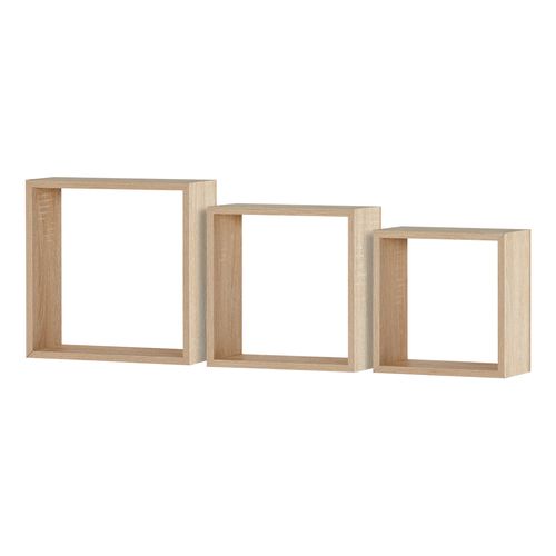 Etagère carré set de 3 MELIE Naturel vue de profil
