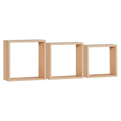 Etagère carré set de 3 MELIE Naturel vue 3/4