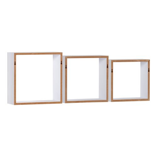 Etagère carré set de 3 MELIE Blanc vue accessoires