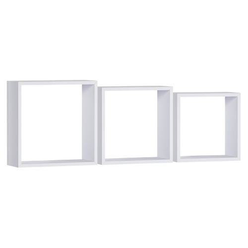 Etagère carré set de 3 MELIE Blanc vue 3/4
