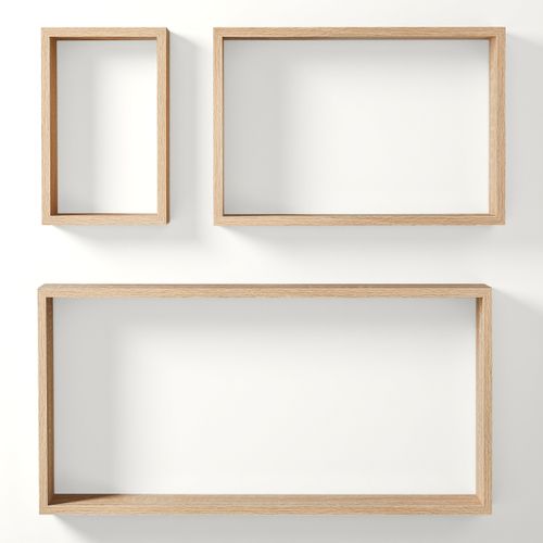 Etagère rectangle set de 3 MELIE Naturel vue de face