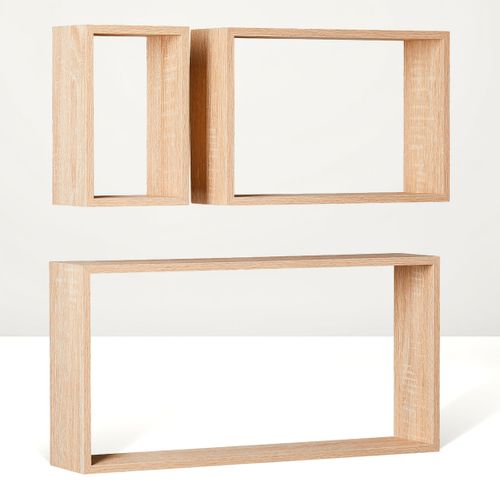Etagère rectangle set de 3 MELIE Naturel vue 3/4